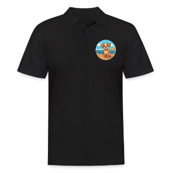 Chien aquarelle dessin animé Kawaii Clipart Animal - Polo Homme - noir - Devant - Kai (181cm)