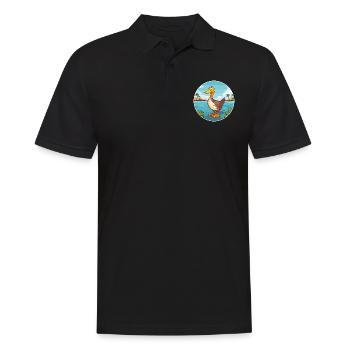 Ente Aquarell Cartoon Kawaii Clipart Tier - Männer Poloshirt - Schwarz - Vorne - Kai (181cm)