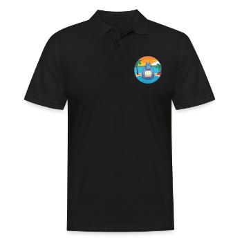 Nilpferd Aquarell Cartoon Kawaii Clipart Tier - Männer Poloshirt - Schwarz - Vorne - Kai (181cm)