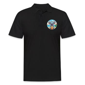 Koala Aquarell Cartoon Kawaii Clipart Tier - Männer Poloshirt - Schwarz - Vorne - Kai (181cm)