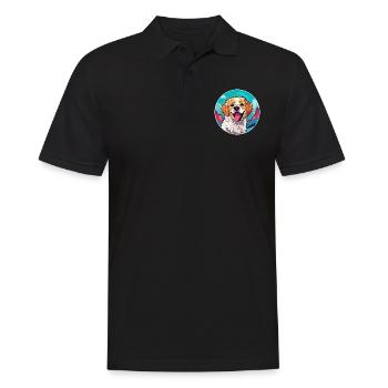 Alano Español Hunderasse Cartoon Kawaii Aquarell - Männer Poloshirt - Schwarz - Vorne - Kai (181cm)