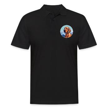 Bavarian Mountain Hound Dog Breed Cartoon Kawaii W - Men's Polo Shirt - black - Front - Kai (181cm)