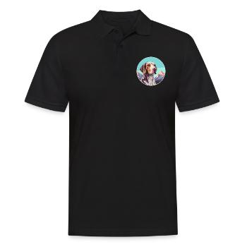 Burgos Pointer chien race dessin animé Kawaii aquarelle - Polo Homme - noir - Devant - Kai (181cm)
