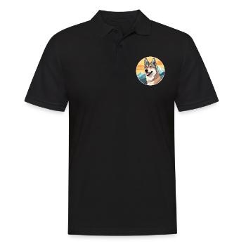 Tschechoslowakischer Wolfshund Hunderasse Karikatur Kawaii W - Männer Poloshirt - Schwarz - Vorne - Kai (181cm)