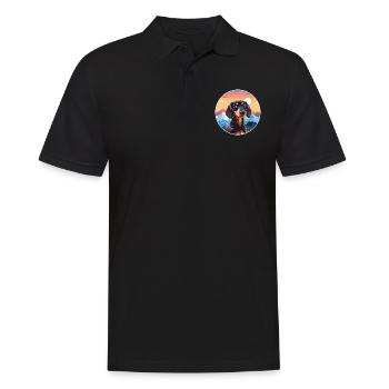Dackel Hund Rasse Cartoon Kawaii Aquarell - Männer Poloshirt - Schwarz - Vorne - Kai (181cm)