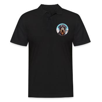 Giant Schnauzer Dog Breed Cartoon Kawaii Watercolo - Men's Polo Shirt - black - Front - Kai (181cm)