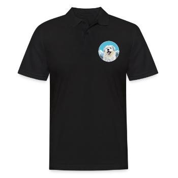 Himalayan Sheepdog Dog Breed Cartoon Kawaii Waterc - Men's Polo Shirt - black - Front - Kai (181cm)