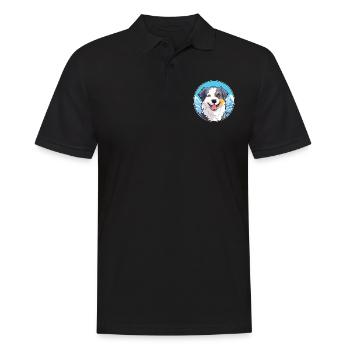 Italien Volpino chien race Cartoon Kawaii Watercolo - Polo Homme - noir - Devant - Kai (181cm)