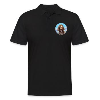 Allemand à poil long Pointer chien race Cartoon Kawaii - Polo Homme - noir - Devant - Kai (181cm)