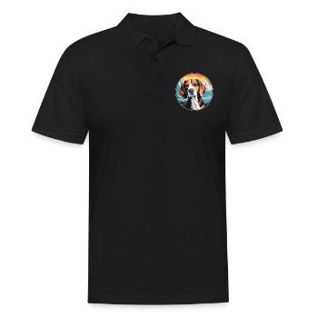 Kerry Beagle Dog Breed Cartoon Kawaii Watercolor - Men's Polo Shirt - black - Front - Kai (181cm)