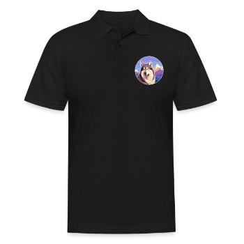 Kunming Wolfdog Hunderasse Cartoon Kawaii Watercolo - Männer Poloshirt - Schwarz - Vorne - Kai (181cm)