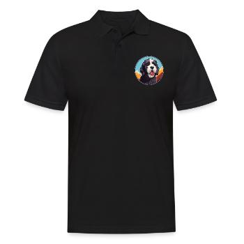 Portuguese Water Dog Breed Cartoon Kawaii Watercol - Men's Polo Shirt - black - Front - Kai (181cm)