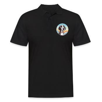 Vieux danois Pointer chien race Cartoon Kawaii Waterc - Polo Homme - noir - Devant - Kai (181cm)