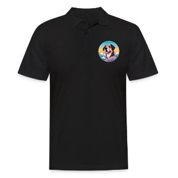 Sapsali Dog Breed Cartoon Kawaii Watercolor - Men's Polo Shirt - black - Front - Kai (181cm)