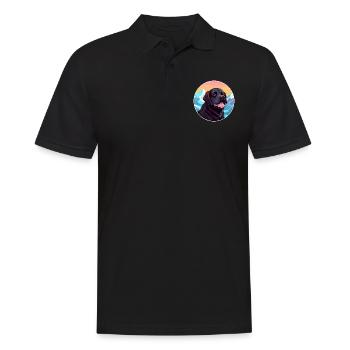 Seskar phoque chien race dessin animé Kawaii aquarelle - Polo Homme - noir - Devant - Kai (181cm)