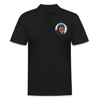 Tibetischer Mastiff Hunderasse Cartoon Kawaii Watercolo - Männer Poloshirt - Schwarz - Vorne - Kai (181cm)