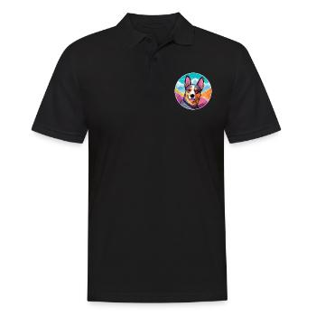 Australischer Rinderhund Rasse Cartoon Kawaii Waterco - Männer Poloshirt - Schwarz - Vorne - Kai (181cm)