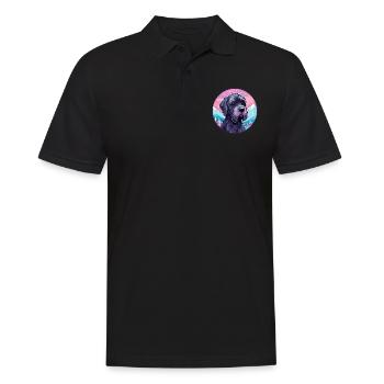 Giant Schnauzer Dog Breed Cartoon Kawaii Watercolo - Men's Polo Shirt - black - Front - Kai (181cm)