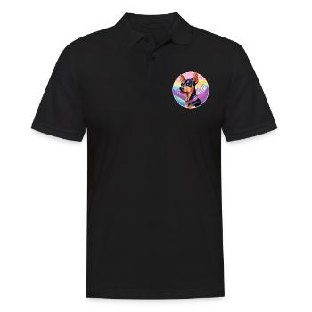 Harlekin Pinscher Hunderasse Cartoon Kawaii Waterc - Männer Poloshirt - Schwarz - Vorne - Kai (181cm)