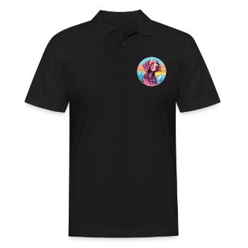 German Shorthaired Dog Breed Cartoon Kawaii Waterc - Men's Polo Shirt - black - Front - Kai (181cm)