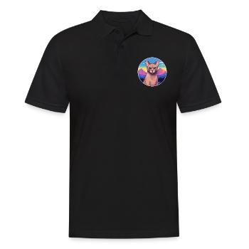 Burmesische Katze Bunte Karikatur Aquarell Illustrati - Männer Poloshirt - Schwarz - Vorne - Kai (181cm)