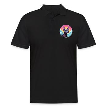 Chien nu péruvien race Cartoon Kawaii Waterco - Polo Homme - noir - Devant - Kai (181cm)