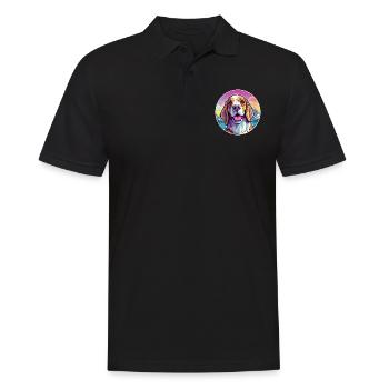 Transilvanian Hound Dog Breed Cartoon Kawaii Water - Men's Polo Shirt - black - Front - Kai (181cm)
