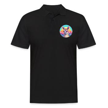 Kangourou Aquarelle Dessin Animé Kawaii Animal Animal Colo - Polo Homme - noir - Devant - Kai (181cm)