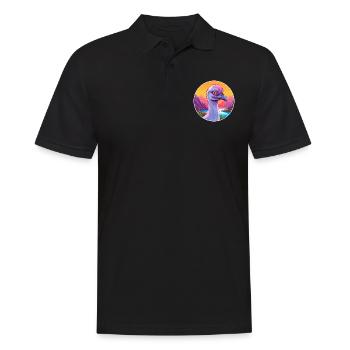 Emu Watercolor Cartoon Kawaii Pet Animal Colorful - Men's Polo Shirt - black - Front - Kai (181cm)