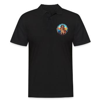 Estrela Mountain Dog race vitrail coloré - Polo Homme - noir - Devant - Kai (181cm)