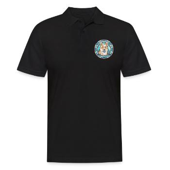 Seppala Sibirischer Schlittenhund Hunderasse Buntglas C - Männer Poloshirt - Schwarz - Vorne - Kai (181cm)