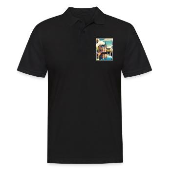Leeuwarden Pays-Bas Vintage Voyage Poster WPA - Polo Homme - noir - Devant - Kai (181cm)