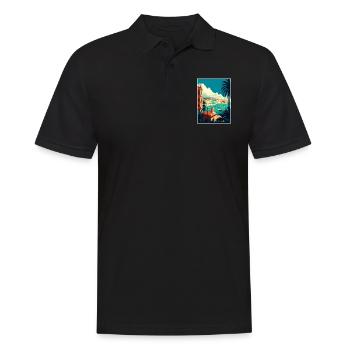 Syracuse Italy Vintage Travel Poster WPA Souvenir - Men's Polo Shirt - black - Front - Kai (181cm)