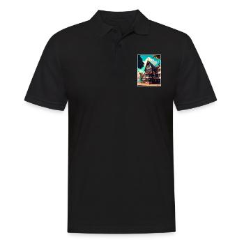 Hannover Deutschland Vintage Reiseposter Souvenir - Männer Poloshirt - Schwarz - Vorne - Kai (181cm)
