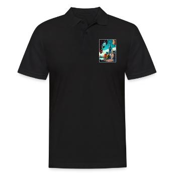 Bonn Allemagne Vintage voyage affiche WPA Souvenir - Polo Homme - noir - Devant - Kai (181cm)