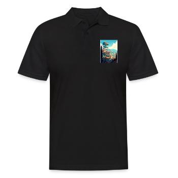 Grasse France Vintage voyage affiche WPA Souvenir - Polo Homme - noir - Devant - Kai (181cm)
