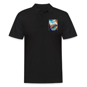 Toledo Spanien Vintage Reiseposter WPA Souvenir - Männer Poloshirt - Schwarz - Vorne - Kai (181cm)