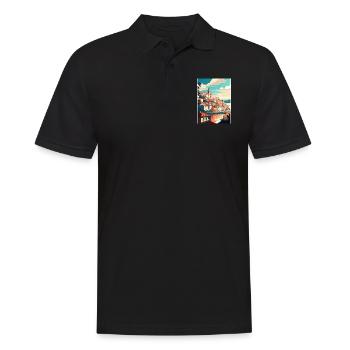 Coimbra Portugal Vintage Travel Poster Souvenir - Men's Polo Shirt - black - Front - Kai (181cm)