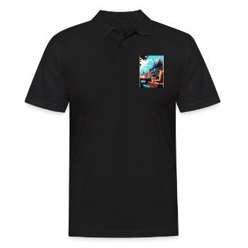 Strasbourg Decoration France Vintage Travel Poster - Men's Polo Shirt - black - Front - Kai (181cm)