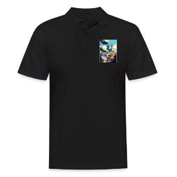 Braga Italie Vintage voyage affiche WPA Souvenir - Polo Homme - noir - Devant - Kai (181cm)