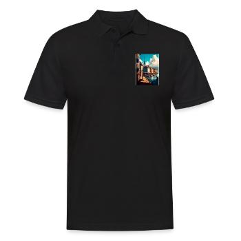 Bayonne France Vintage Travel Poster WPA Souvenir - Men's Polo Shirt - black - Front - Kai (181cm)