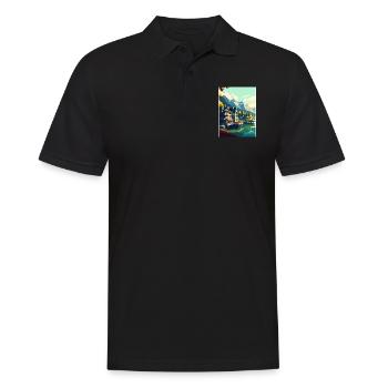 Interlaken Schweiz Vintage Reiseposter WPA - Männer Poloshirt - Schwarz - Vorne - Kai (181cm)