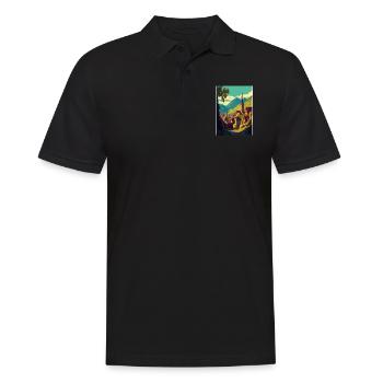 Transsilvanien Rumänien Village Zimmer Reiseposter - Männer Poloshirt - Schwarz - Vorne - Kai (181cm)