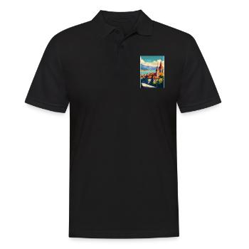 Lausanne Suisse Vintage voyage affiche WPA Art - Polo Homme - noir - Devant - Kai (181cm)