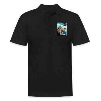 Sibenik Kroatien Vintage Reiseposter WPA Souvenir - Männer Poloshirt - Schwarz - Vorne - Kai (181cm)