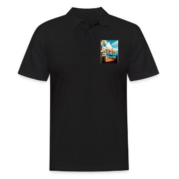 Héraklion Grèce décoration Vintage Travel Poster - Polo Homme - noir - Devant - Kai (181cm)