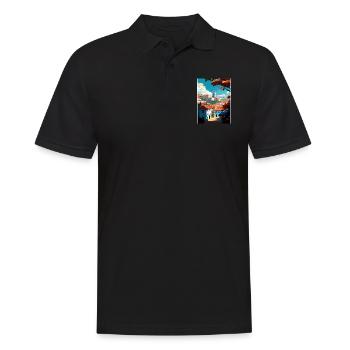 Tomar Portugal Vintage voyage affiche WPA Souvenir - Polo Homme - noir - Devant - Kai (181cm)