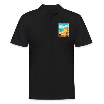 Fuerteventura Spanien Vintage Reiseposter Souvenir - Männer Poloshirt - Schwarz - Vorne - Kai (181cm)