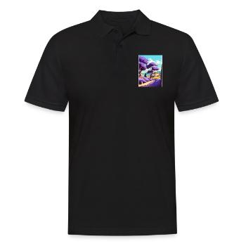 Provence Frankreich Vintage Reiseposter WPA Souvenir - Männer Poloshirt - Schwarz - Vorne - Kai (181cm)