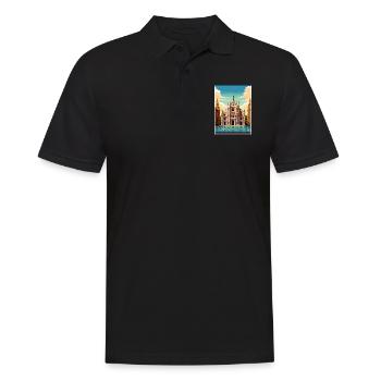 Milan Espagne Ibiza Vintage voyage affiche Souvenir - Polo Homme - noir - Devant - Kai (181cm)